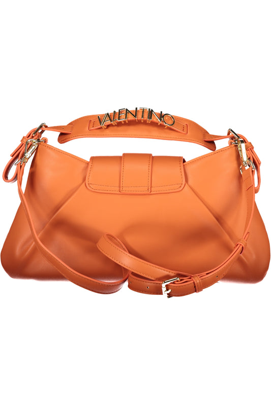 Orange Valentino women's bag featuring a stylish leather design, shown from the front with a sleek, modern look.