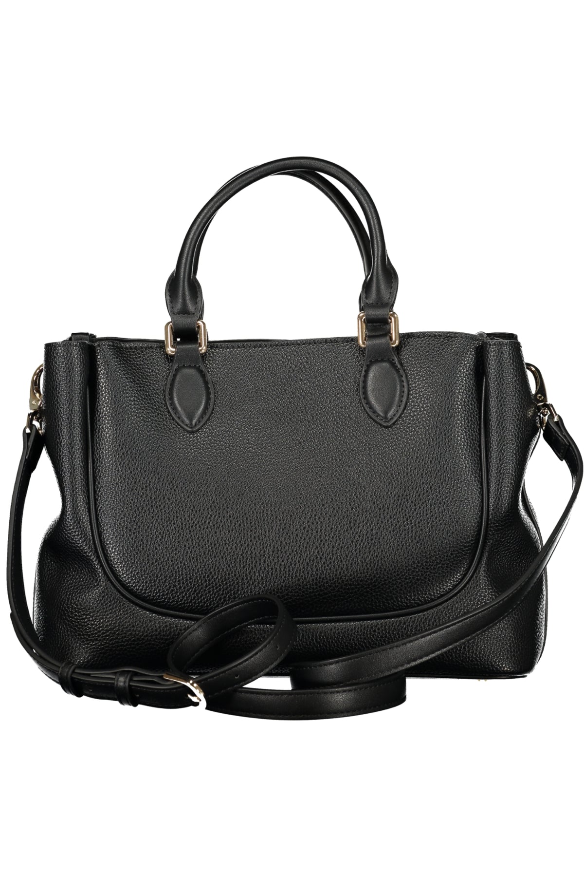 Black Valentino women's Borse bag with sleek design and gold-tone hardware, shown from a front angle.