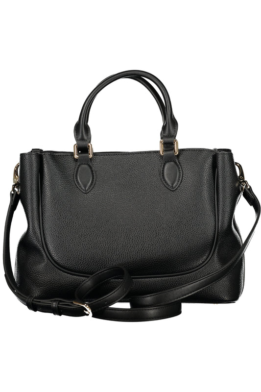 Black Valentino women's Borse bag with sleek design and gold-tone hardware, shown from a front angle.