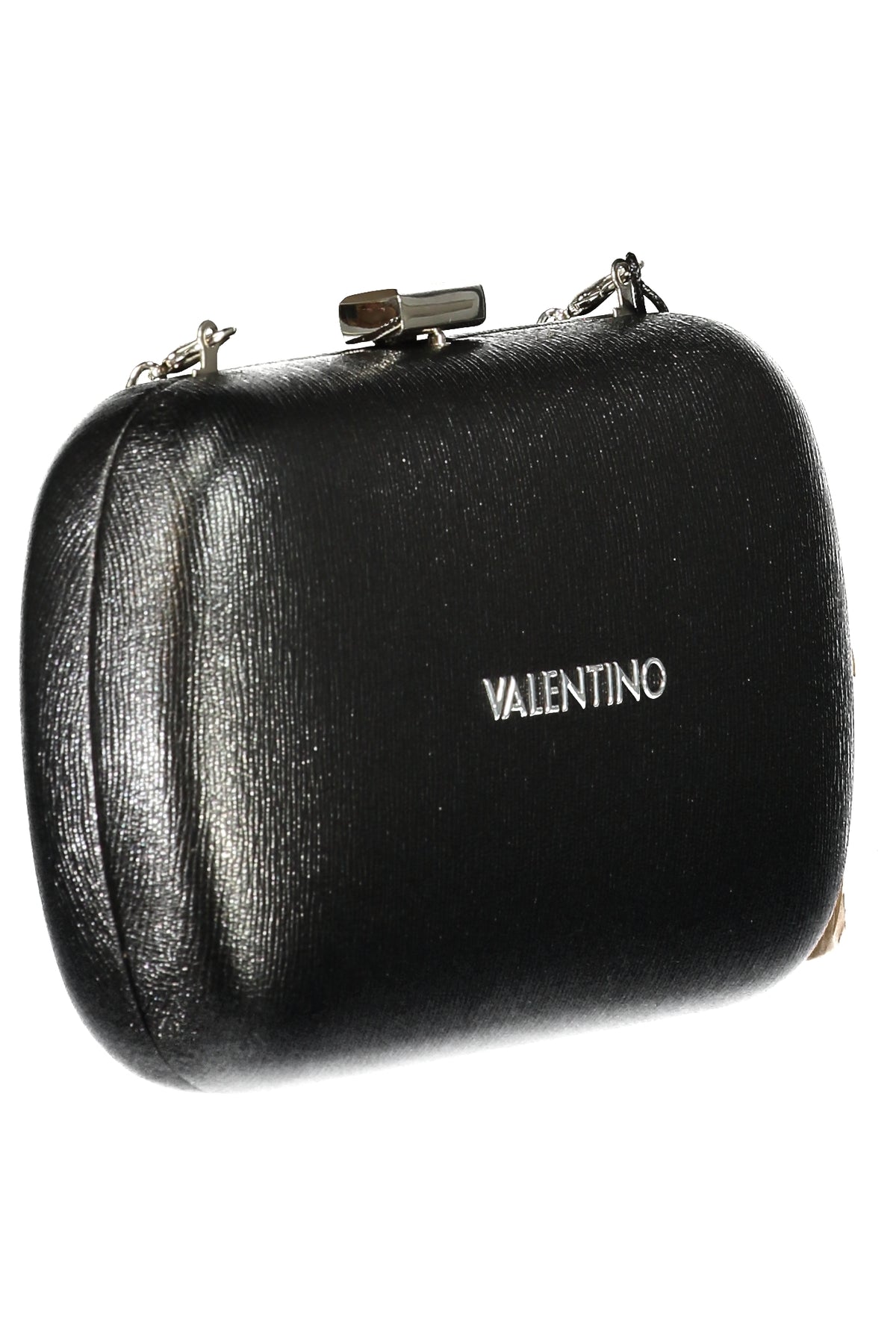 Black Valentino women's Borse bag with sleek leather design and silver hardware, showcasing the elegant accessory.