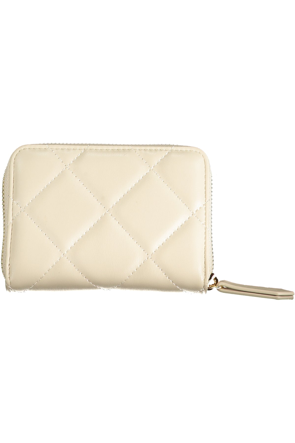 Beige Valentino women's wallet with sleek design and subtle branding, crafted from high-quality material.