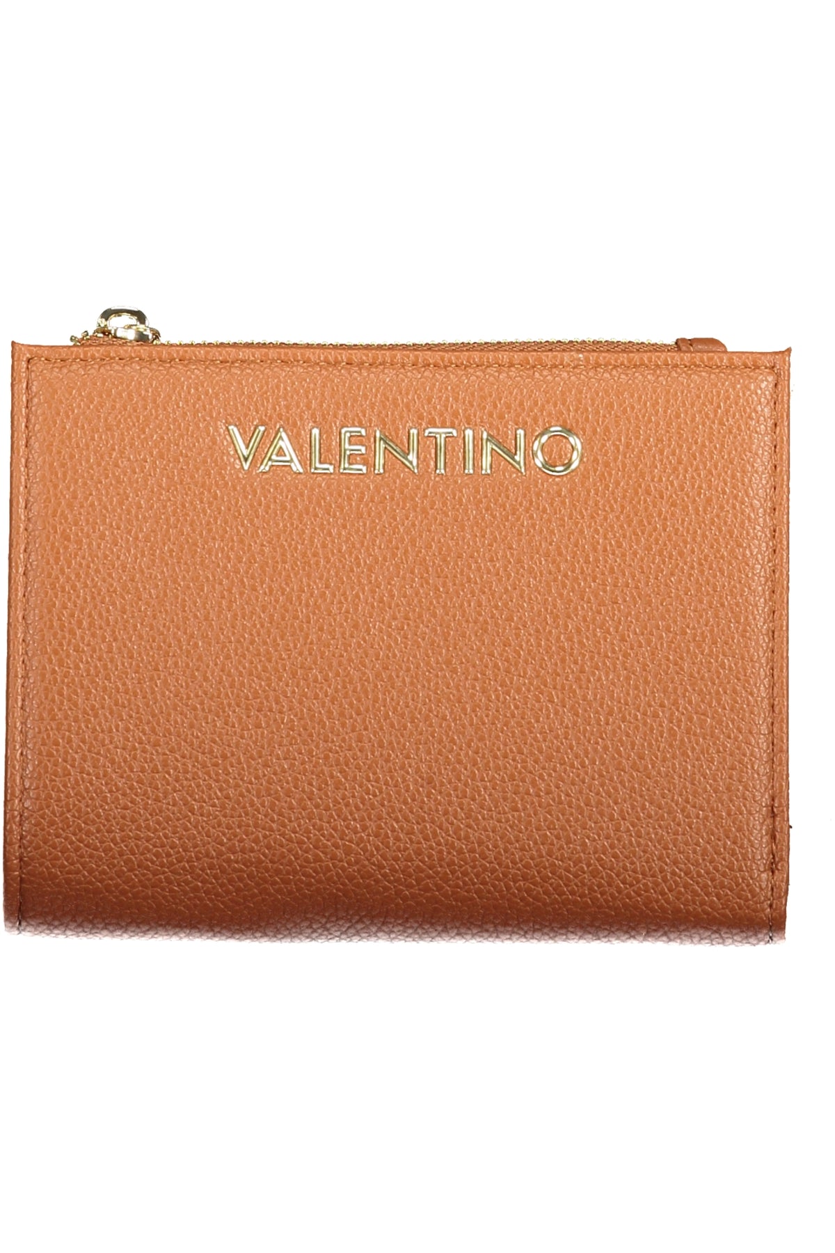 Brown Valentino women's wallet with sleek leather design, compact portafogli style, featuring subtle brand detailing.