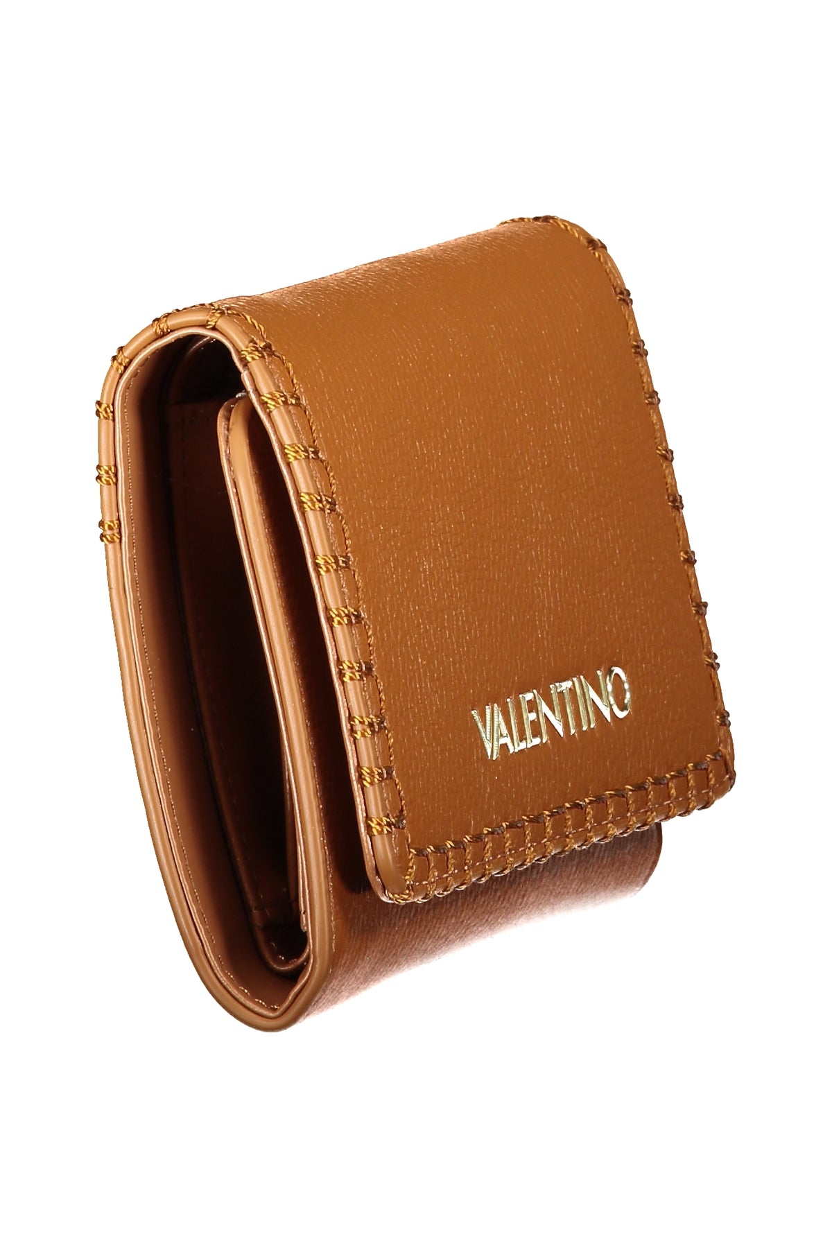 Brown Valentino women's wallet made of high-quality leather, featuring a sleek design and multiple card slots.