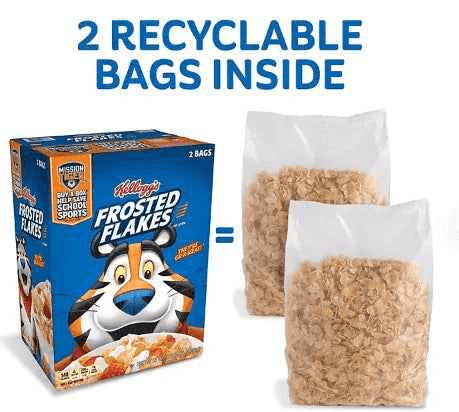 Kellogg's Frosted Flakes cereal in a 55 oz box, featuring sweet, crunchy flakes for breakfast by Wakil Ahmed.
