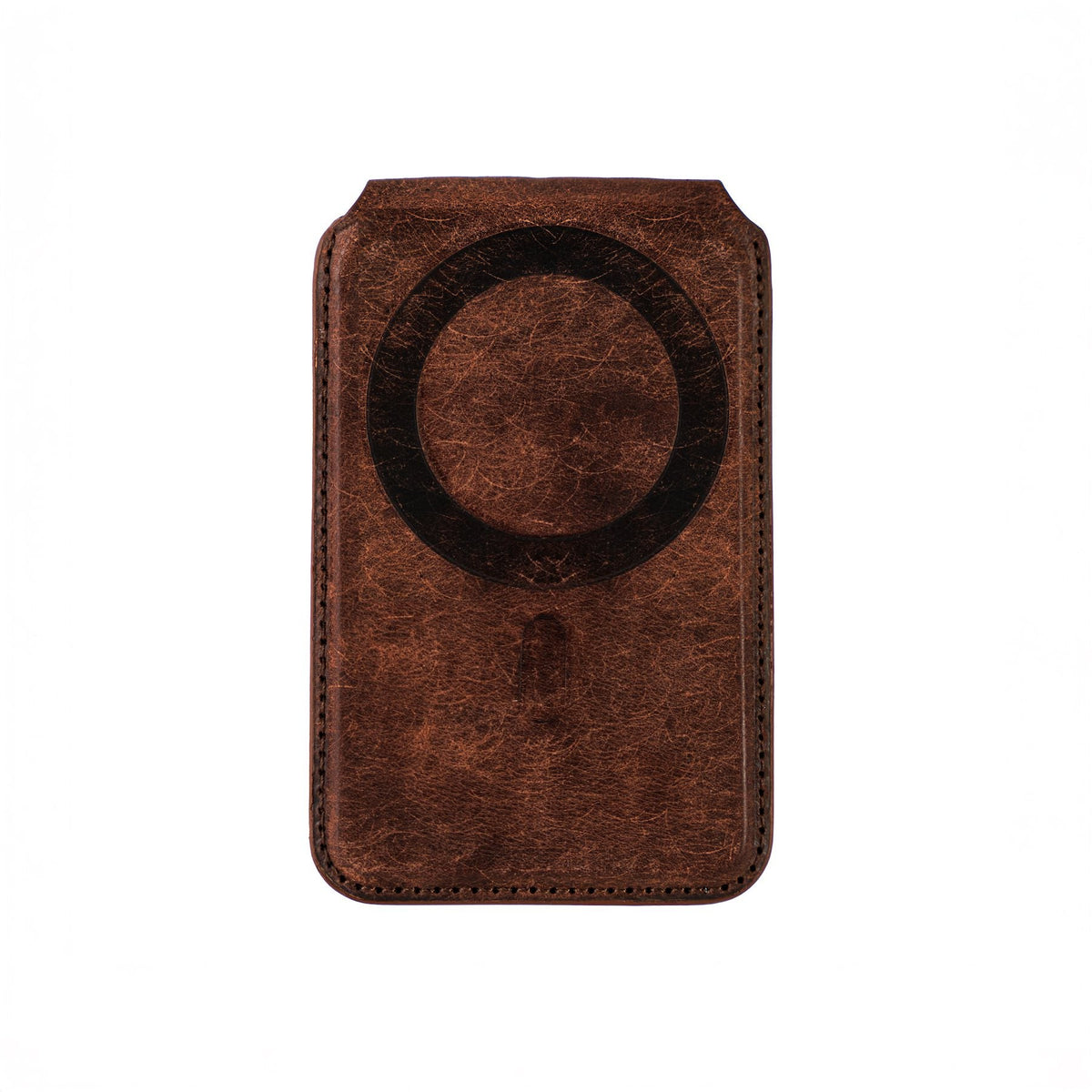 Robust magnetic cardholder wallet with sleek design and multiple card slots, shown with cards partially visible inside.