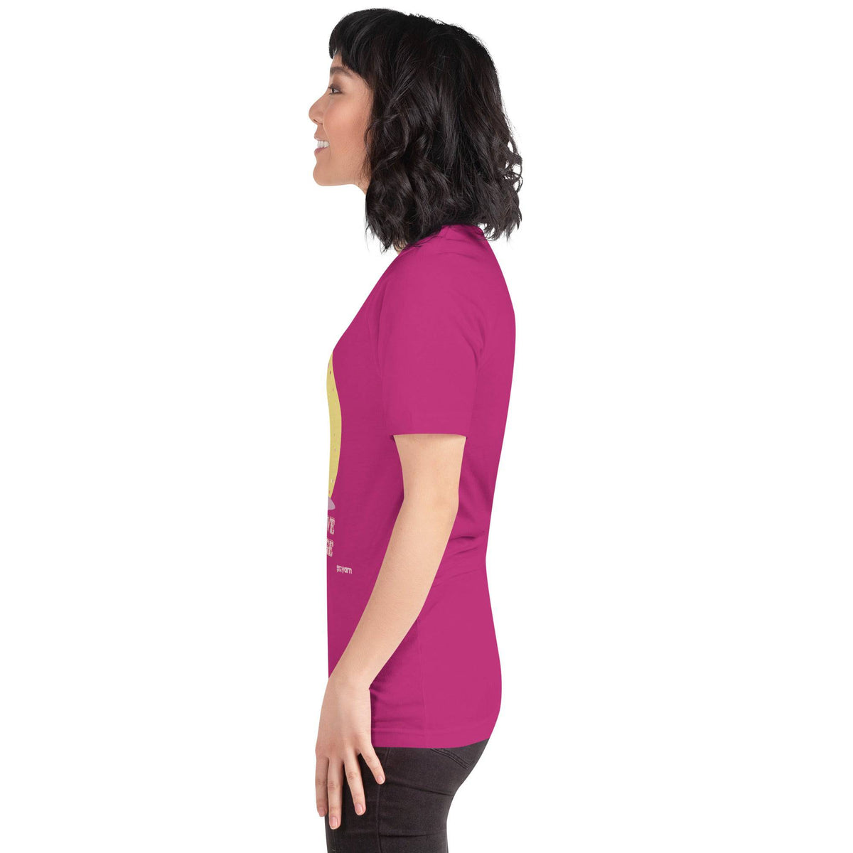 Black Heather "Yarn is My Love Language" T-shirt by Darn Good Yarn, featuring printed text on soft, casual fabric.