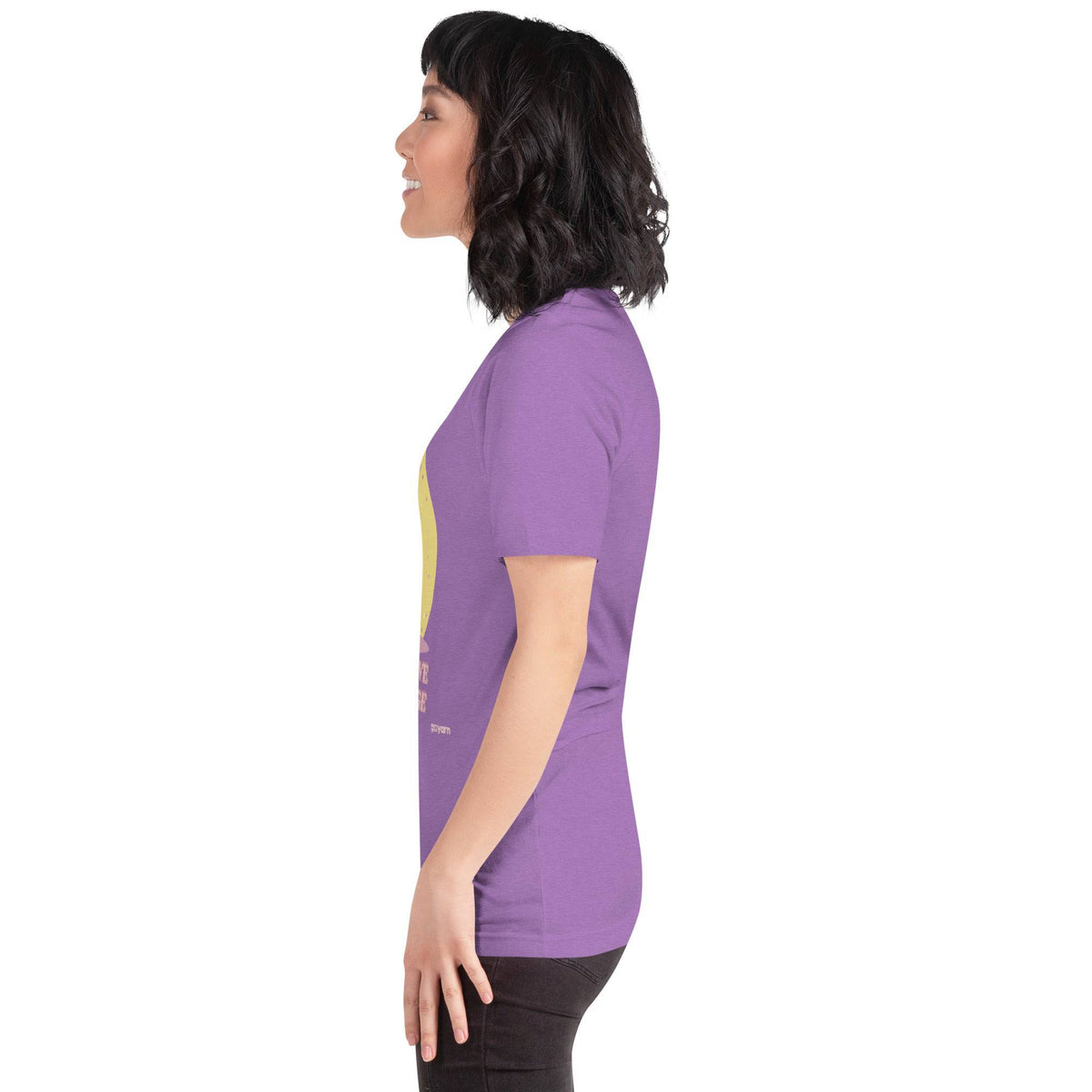 Black Heather "Yarn is My Love Language" T-shirt by Darn Good Yarn, featuring printed text on soft fabric.