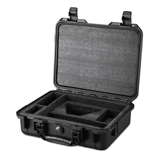 Yescom Starlink mini case with foam padding for dish, kickstand, and cable storage, designed for secure transport and protection.