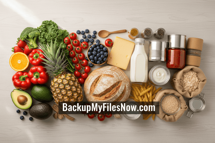 BACKUPMYFILESNOW® Food Items Collection