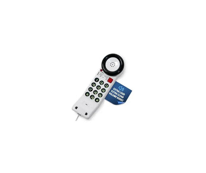 MedPat XL88Q landline phone with extra-loud ringer, one-piece design, visual ring indicator, and HAC compliance for hearing assistance.