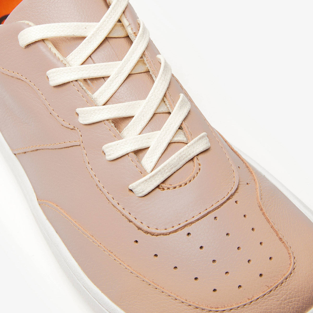 Pink leather retro-style barefoot women's shoe from Origo Shoes, showcasing smooth natural leather and minimalist design.