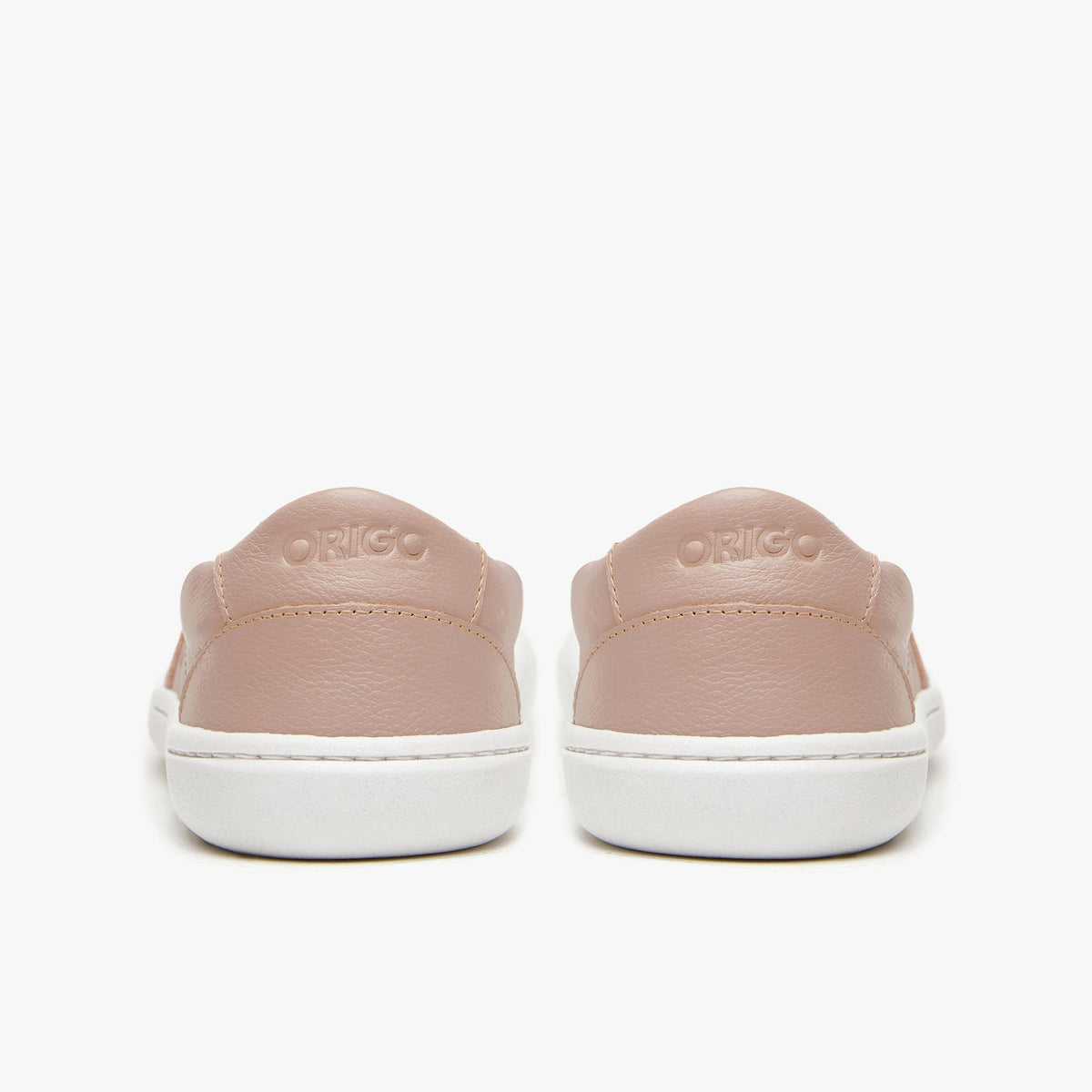 Pink retro-style women's barefoot shoes by Origo Shoes made from natural leather, featuring a sleek, minimalist design.