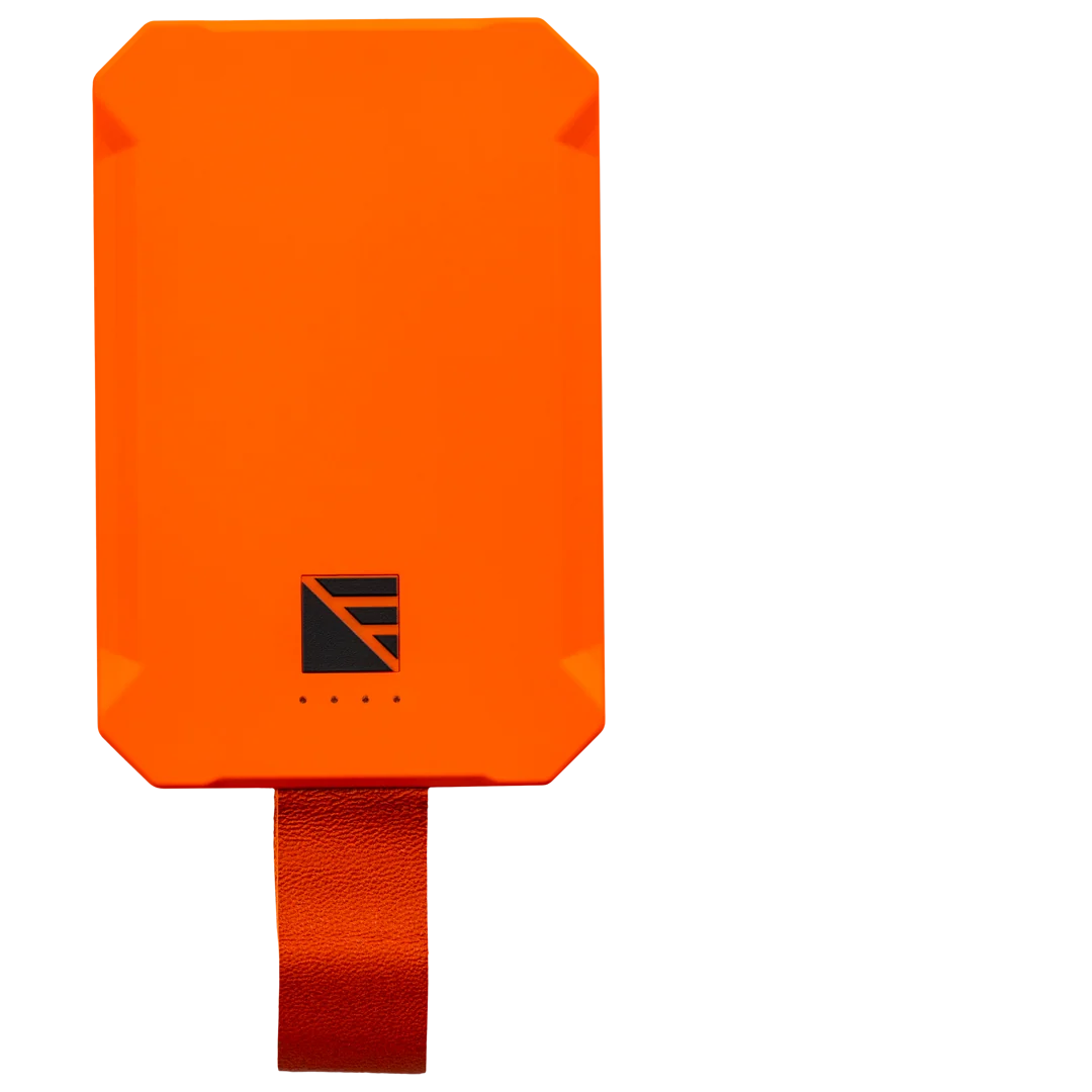 Dark Energy Poseidon Nano Power Bank, compact portable charger with USB ports and digital display on a white background.