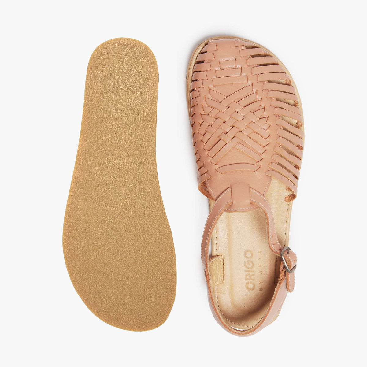 Origo Shoes Huarache Sandal Wide by Anya, barefoot sandal with woven straps and open toe design, casual summer footwear.