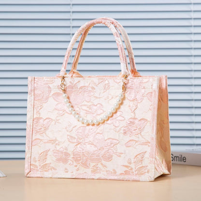 Relief-printed souvenir canvas gift bag with textured design and durable fabric construction