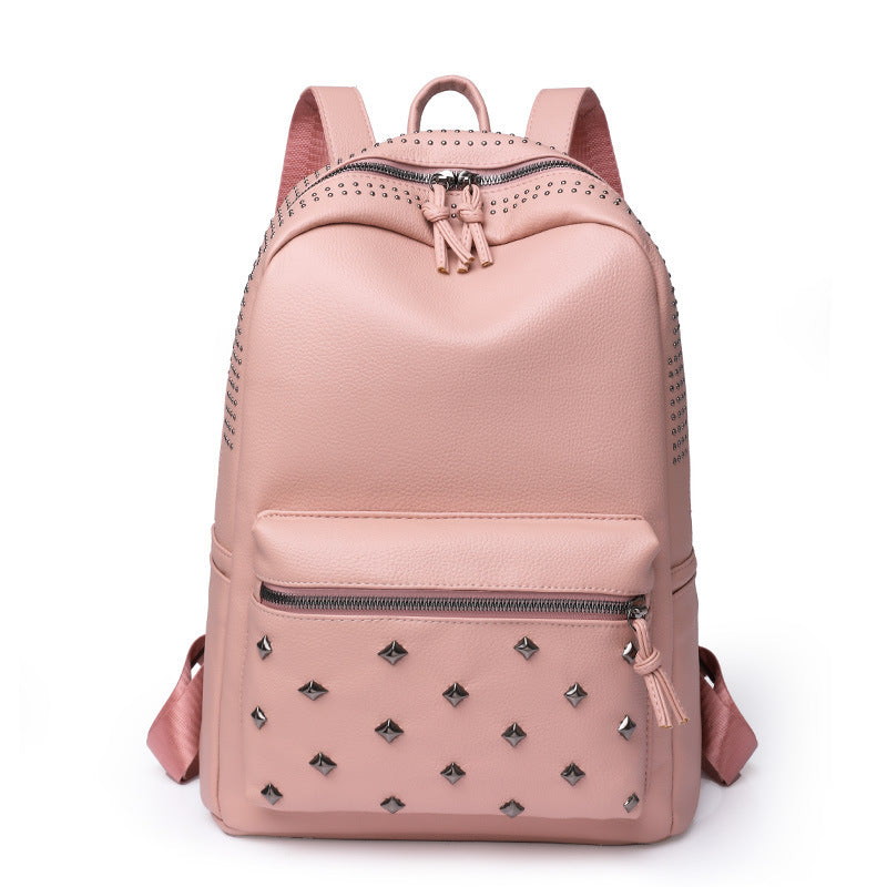 Women's designer anti-splash PU leather backpack by BACKUPMYFILESNOW®, featuring sleek black design and adjustable straps.