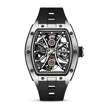 Waterproof luminous barrel men's watch with glow-in-the-dark hands and markers