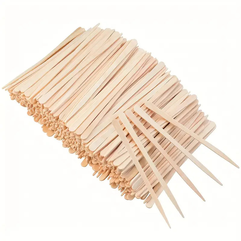 200 Pcs Wooden Eyebrow Wax Sticks Applicator Tongue Depressors for Precise Hair Removal
