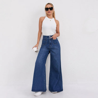 High-waisted floor-length flared pants in a sleek silhouette