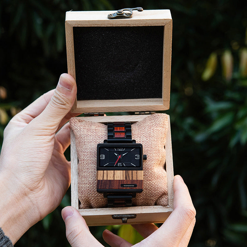 T95 wooden watch new model by My Store, featuring a natural wood case and visible watch face