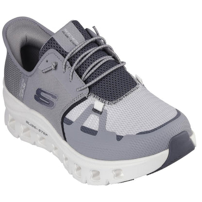 Gray Skechers men's Glide-Step Pro slip-in sneaker with charcoal accents, size 11, showcasing comfortable casual footwear.