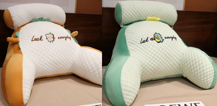 Fluffy triangle reading cushion, large soft lumbar backrest pillow for sofa, bed, or office chair