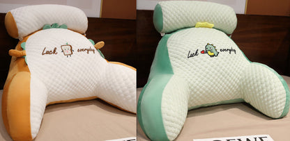 Fluffy triangle reading cushion, large soft lumbar backrest pillow for sofa, bed, or office chair