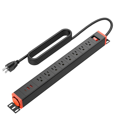 360° Rotating 19" Rack Power Strip with USB