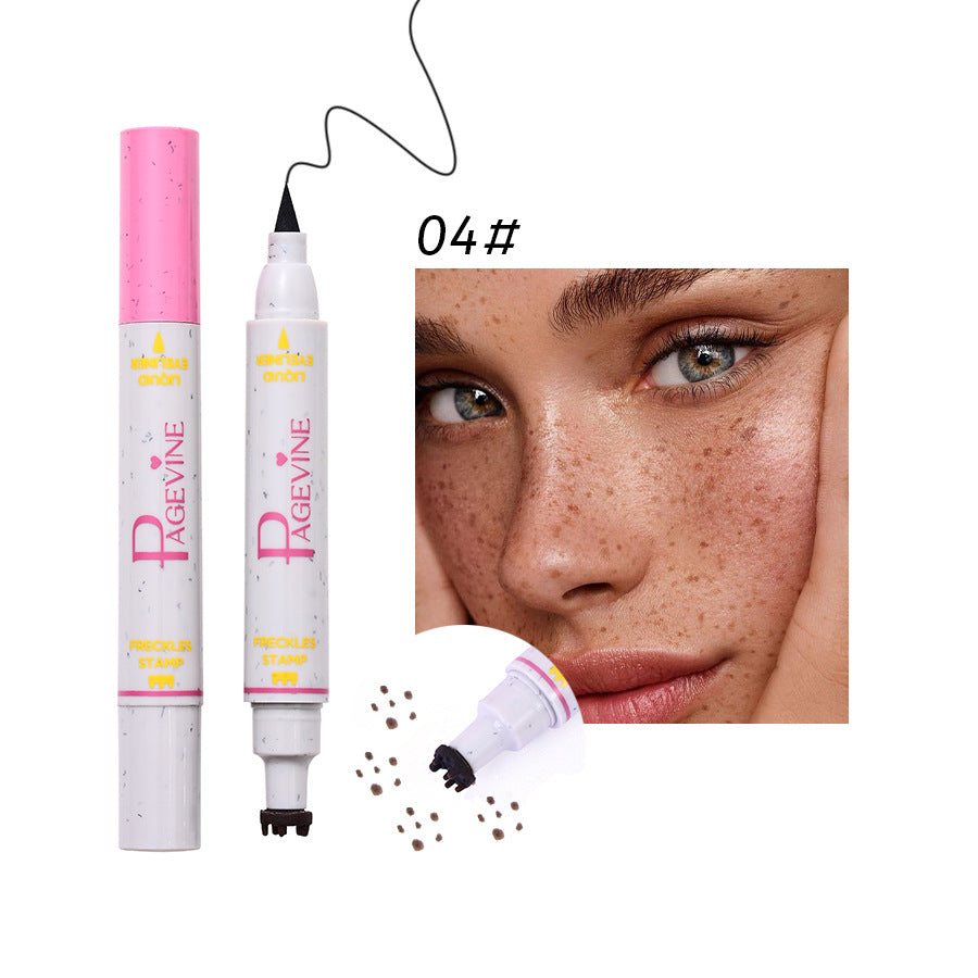 Women's double-headed fleck removal pen liquid eyeliner, black dual-ended makeup tool