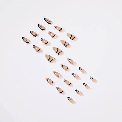 Nordic Wind simple nail patch line in minimalist style, close-up view
