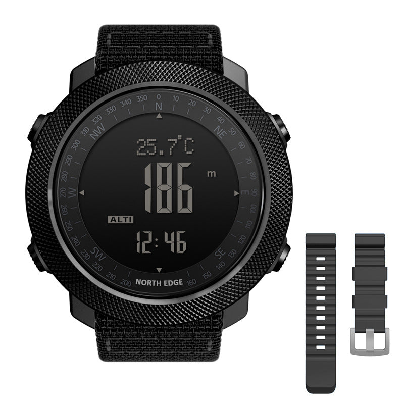 Outdoor sport smart watch for men with all-metal design and black round display