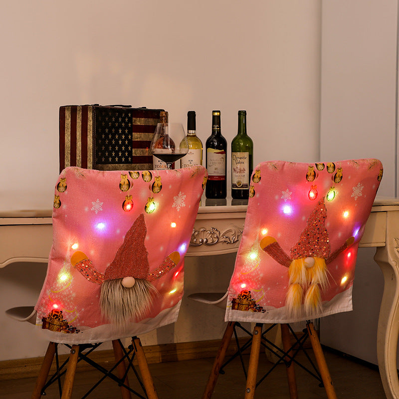 Christmas decorations chair cover with festive holiday design for dining chairs