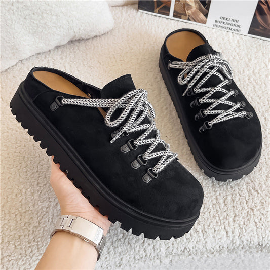 Summer outdoor office lazy slip-on closed-toe slippers in a simple, comfortable design