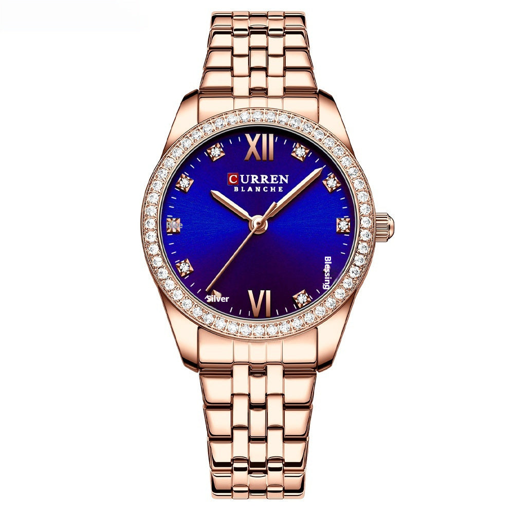 Women's Roman numeral waterproof simple watch with minimalist dial and classic wristband