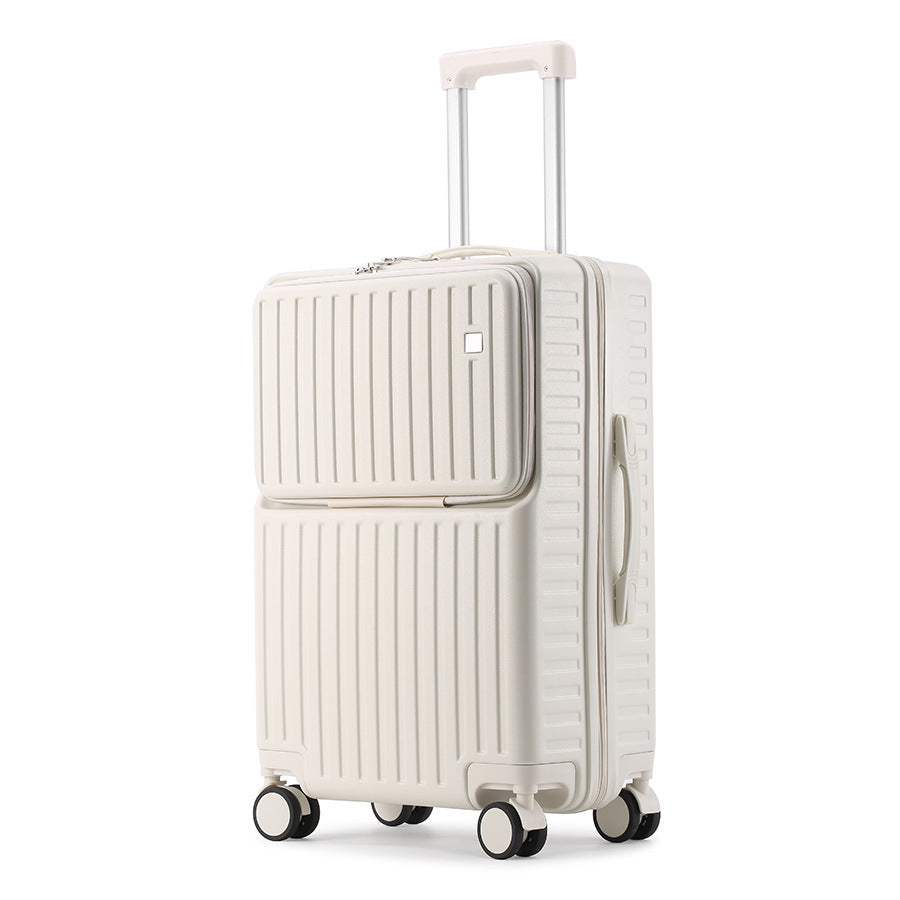 Front-fastening multifunctional women's luggage, compact travel suitcase with organized compartments