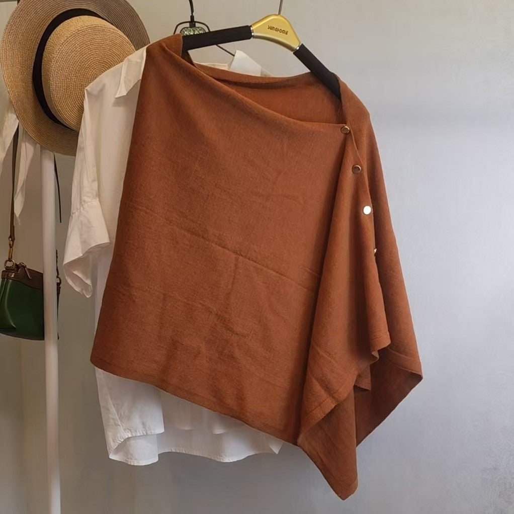 Vintage women's slouchy knit shawl in a versatile, sophisticated style