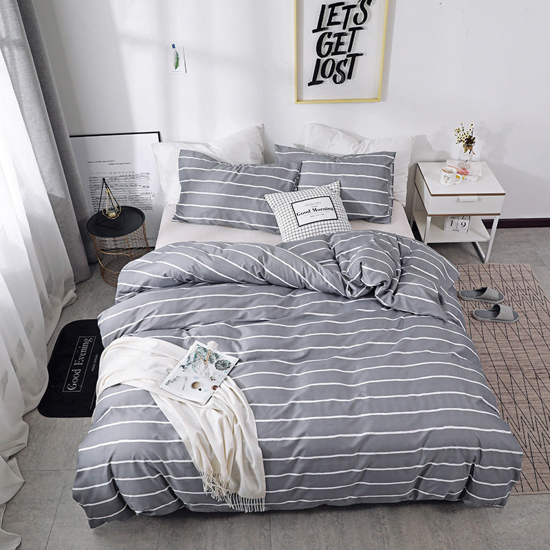 Printed four-piece bedding set with eyelash pattern from My Store