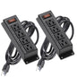 Dual 4-Outlet Power Strips with 10ft Cord