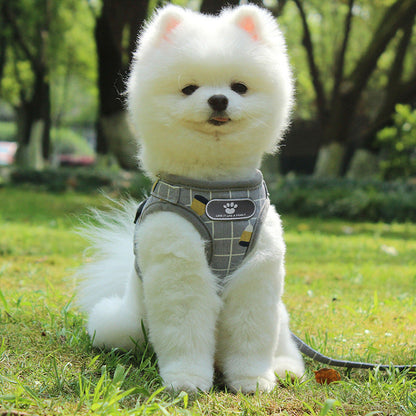 Reflective dog leash with safety strips for nighttime walks