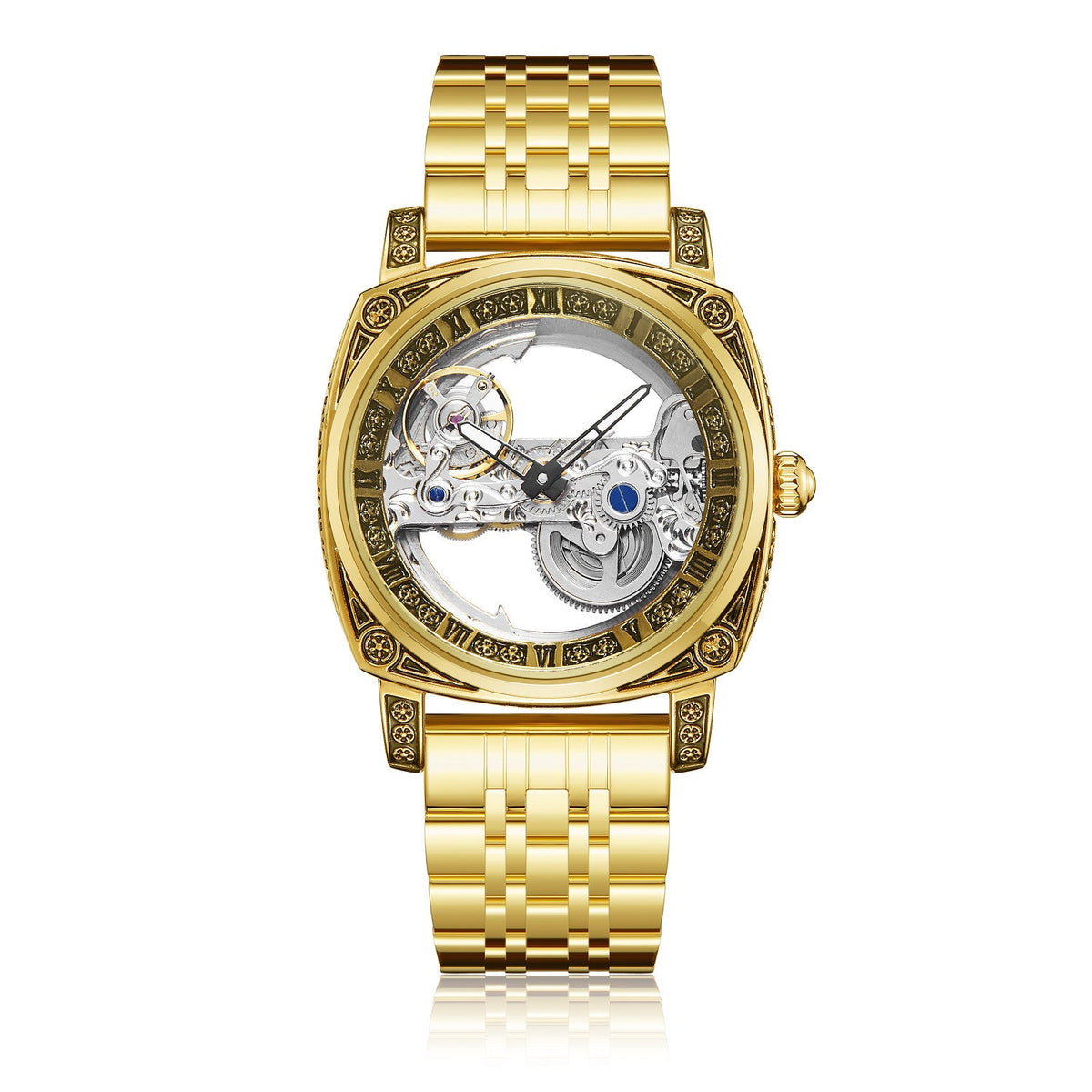 Relief-embossed vintage luminous self-winding mechanical watch by My Store