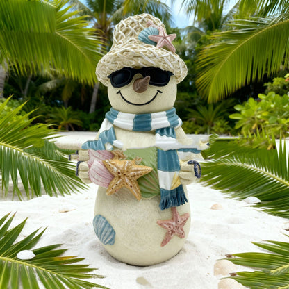 Christmas HAILANG beach snowman decorations displayed as festive holiday ornaments