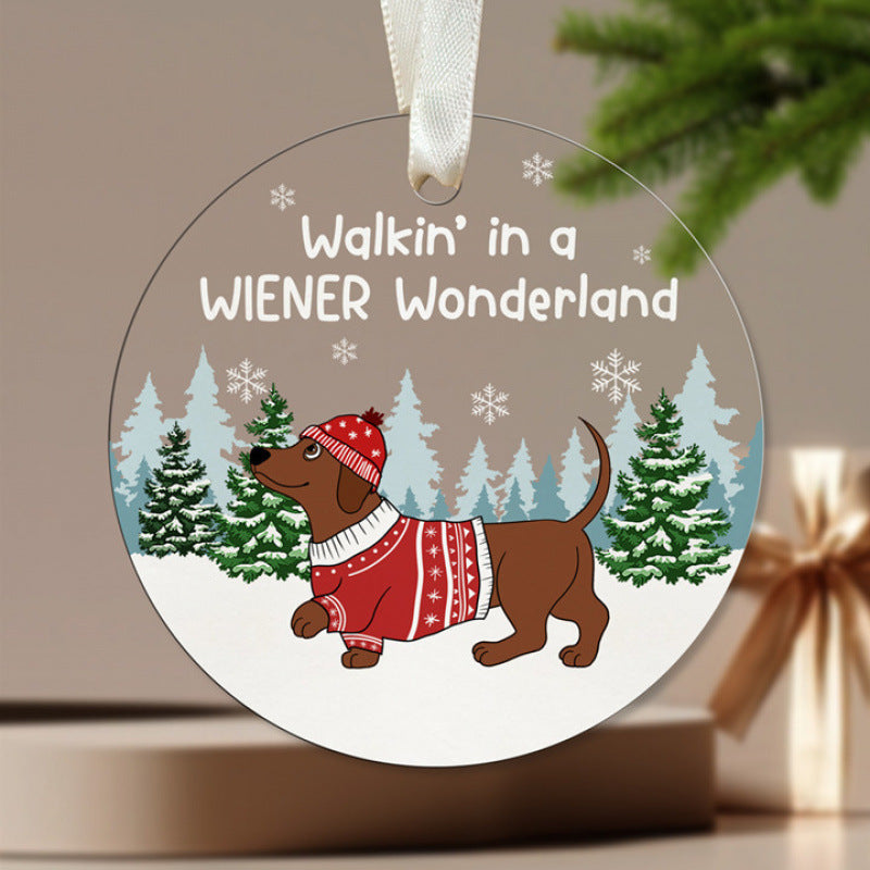 Christmas tree pendant decoration with festive ornament details