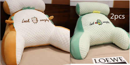 Fluffy triangle reading cushion with lumbar support for sofa, bed, or office chair backrest