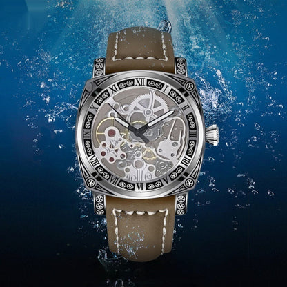 Men's 30M water-resistant luminous quartz watch with analog dial and metal strap