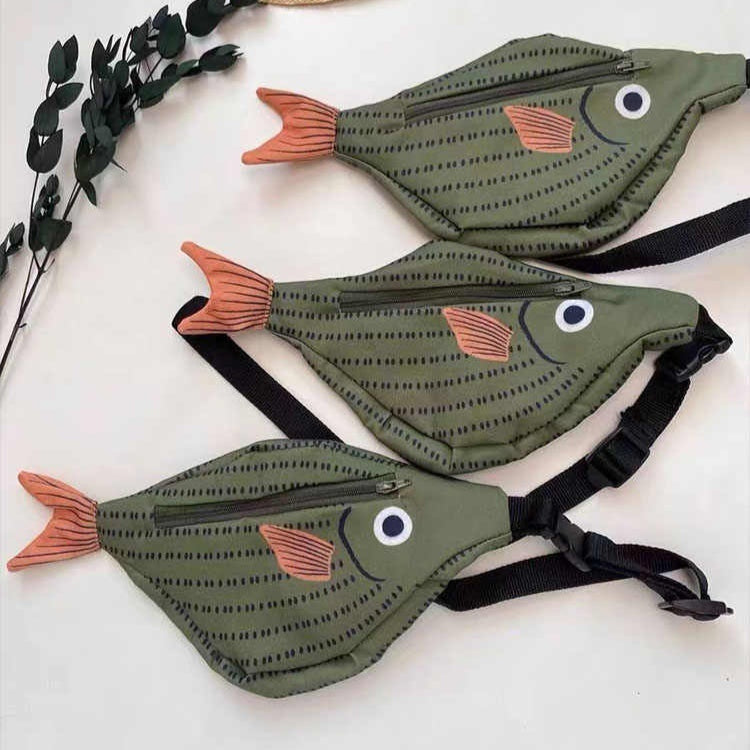 Children's parent-child green fish style crossbody bag by My Store