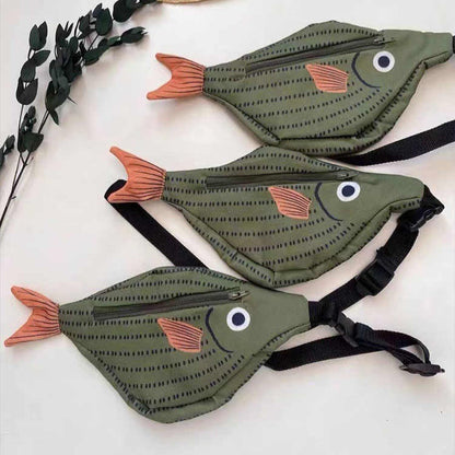 Children's parent-child green fish style crossbody bag by My Store