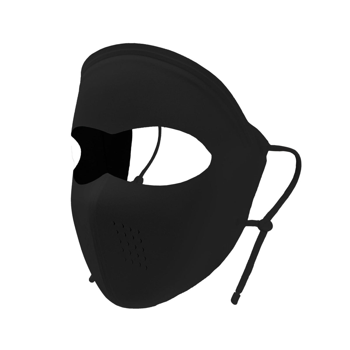 Vinyl full-face sun protection mask for UV protection, shown from the front