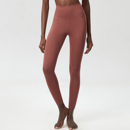 Plus size small wave yoga pants in black Lycra milk leather, tight-fit women’s trousers