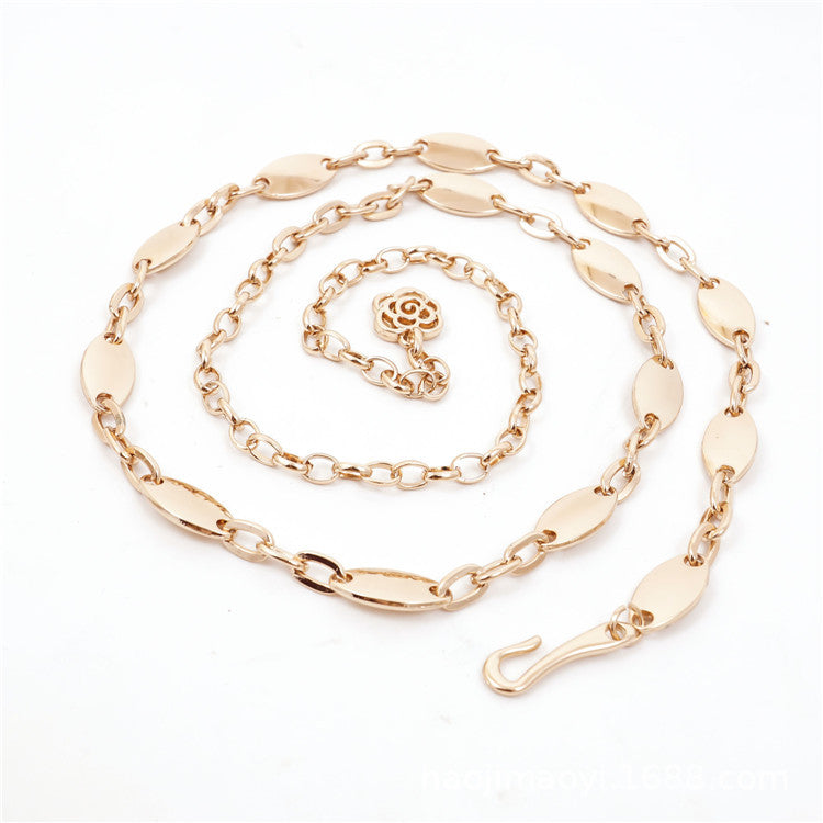 Springsummer waist chain with delicate linked design, factory-direct fashion accessory
