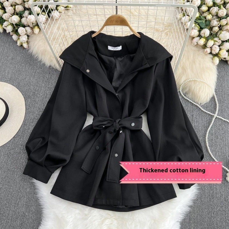Women's winter and autumn hooded trench coat by My Store in a long, structured design